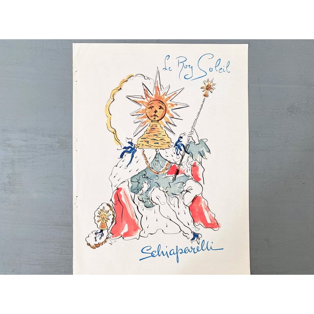 1940s 1947 French Vintage Schiaparelli Perfume Le Roy Soleil Advertisement Print by Salvador Dali For Sale - Image 5 of 5
