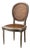 Vintage French Louis XVI Style Painted Wood & Cane Medallion Side Chair For Sale