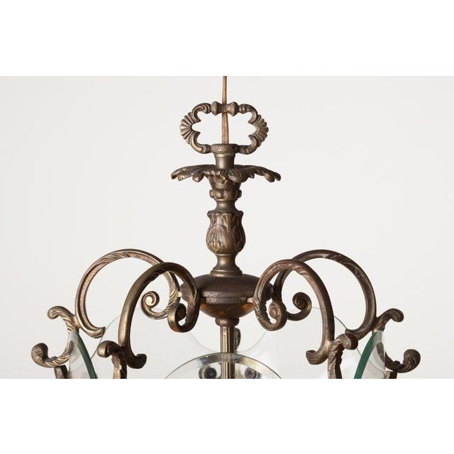 Mid-Century Modern Italian Etched Starburst Glass Lantern For Sale - Image 3 of 6
