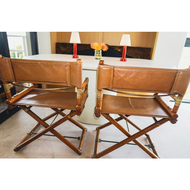 McGuire 1960s McGuire Directors X-Chair Pair For Sale - Image 4 of 9