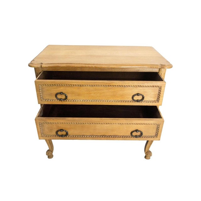 French Louis XV Style Oak Commode with Drawers, 1940 For Sale - Image 10 of 12