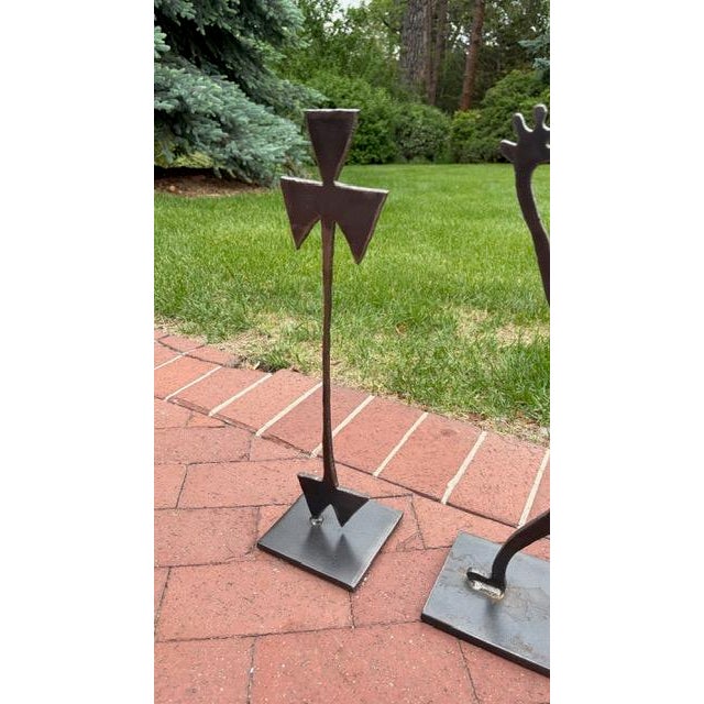 Pair of Brutalist Welded Steel Figural Sculptures, American, Circa 1970s For Sale In Denver - Image 6 of 9