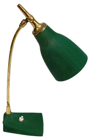 Mid-Century Adjustable Green Brass and Cast Iron Table Lamp by Gebrüder Cosack, 1950s