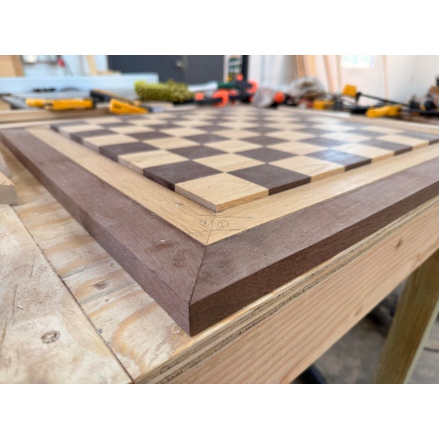 Measured Silence — Handcrafted White Oak & Peruvian Walnut Chessboard For Sale - Image 4 of 10