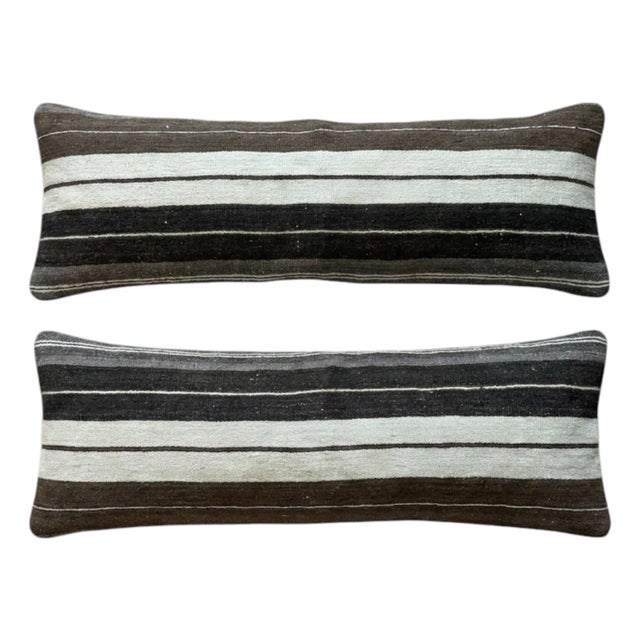 Turkish Bedding Kilim Pillow Cover 16'' X 47'' - Set of Two For Sale