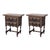 20th Century Pair of Spanish Nightstands With Two Drawers and Iron Hardware For Sale