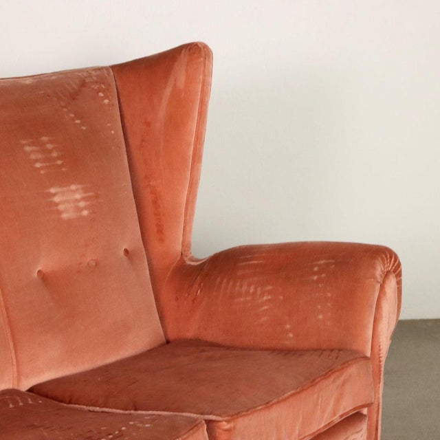 Vintage 3-Seater Velvet Sofa, Italy, 1950s For Sale - Image 4 of 11