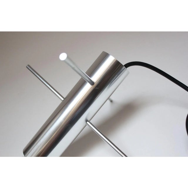 Silver Vintage Dutch Aluminum 'Krekel' / 'Cricket' Table Lamp by Otto Wach for Raak For Sale - Image 8 of 12