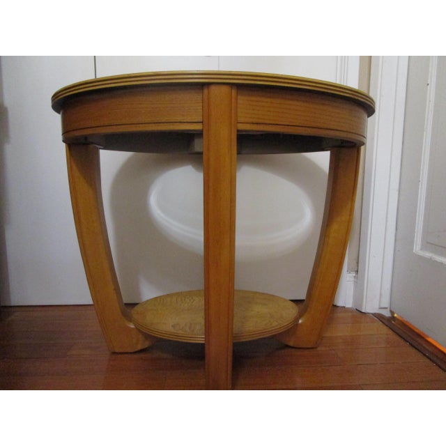 1950s Art Deco Style Oval Elm Coffee Table For Sale - Image 5 of 5