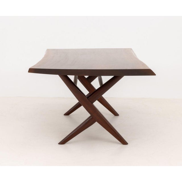 Brown George Nakashima Walnut Slab Top Table, 1962 For Sale - Image 8 of 12
