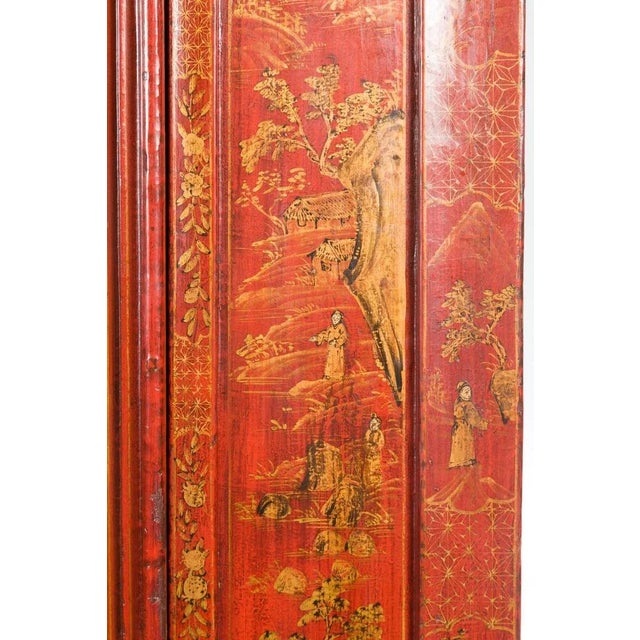 19th Century Large Chinese Qing Dynasty Red Lacquer Armoire with Gilt Décor For Sale - Image 11 of 13
