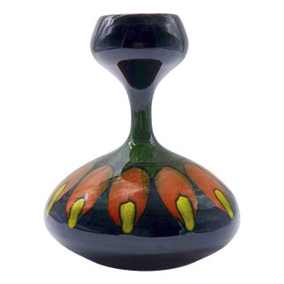 Hand-Painted Ceramic Hourglass Vase, Italy, 1950s For Sale