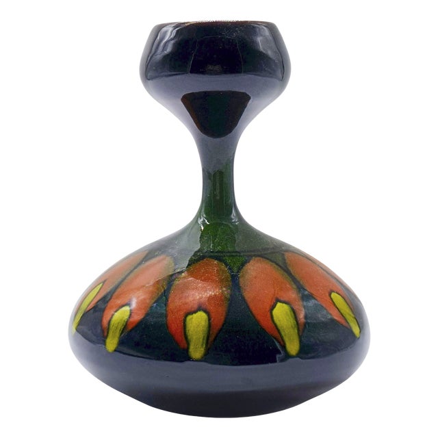 Hand-Painted Ceramic Hourglass Vase, Italy, 1950s For Sale