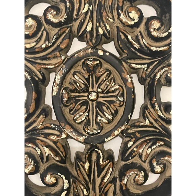 Gothic Distressed French Style Wall Art Emblem For Sale - Image 3 of 6