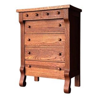 Early 20th Century Quartersawn Oak Chest of Drawers, Turn-of-the-Century For Sale