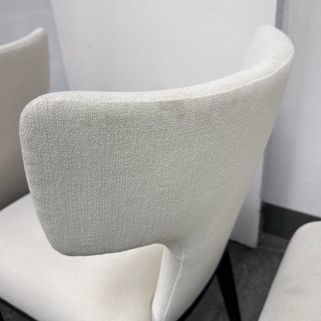 Restoration Hardware Ligné Upholstered Fabric Dining Chairs, Set of Eight For Sale - Image 9 of 12