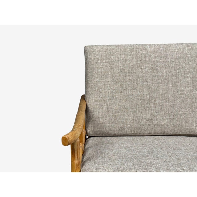 Ficks Reed, Three Seater Sofa, Bamboo, Cane, Beige Tweed, Usa, 1950s For Sale In New York - Image 6 of 15