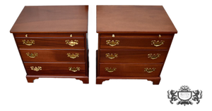 Vintage Pair Mahogany Nightstands Chippendale Chests With Pull Out