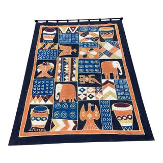 Hand Painted African Batik Wall Hanging For Sale