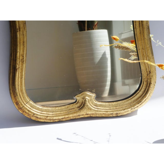 Vintage Italian Gold Gilt Scalloped Mirror, 1920s For Sale - Image 10 of 12