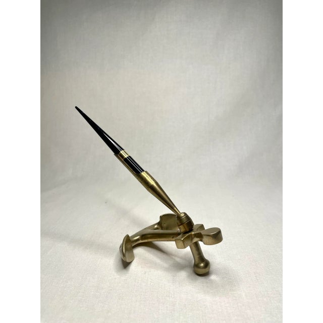Nautical Solid Brass Anchor Pen Desk Accessory Set For Sale - Image 10 of 11