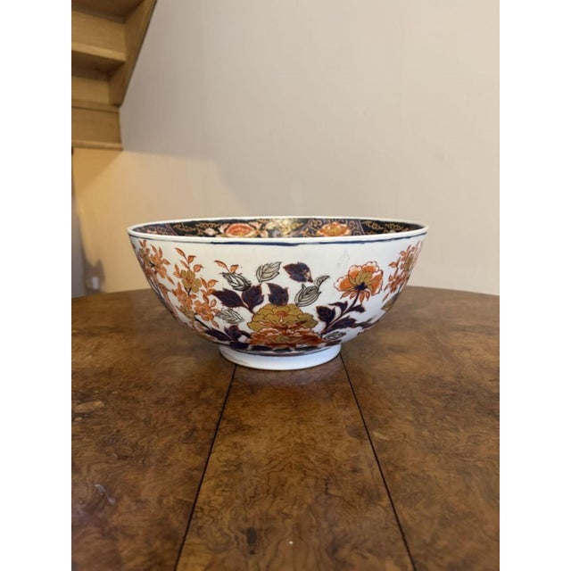 Large antique 19th century quality Chinese porcelain bowl, having fantastic floral decoration throughout in wonderful red,...