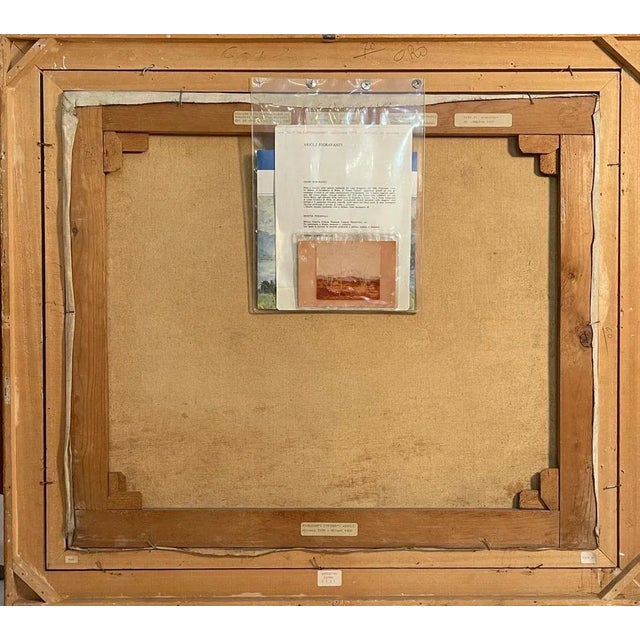 Oil on canvas, Autumn on the Heath, Arioli Oil on canvas, masterfully executed in soft tones, a landscape depicting, as...