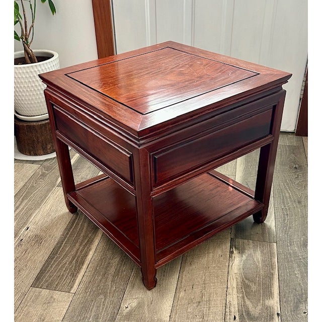 1970s 1970s Hand-Crafted Chinese Ming Style Solid Rosewood Side Tables For Sale - Image 5 of 8
