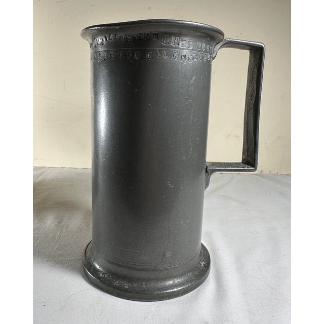 Two Antique French Heavy Pewter Measuring Tankards For Sale - Image 10 of 17