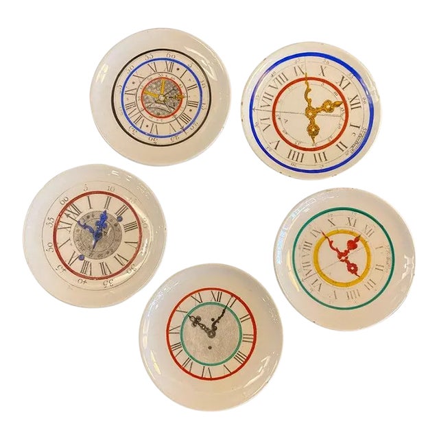 Italian Mid-Century Modern Petite Clock Plates- Set of 5 For Sale