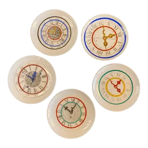 Italian Mid-Century Modern Petite Clock Plates- Set of 5
