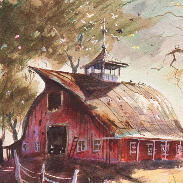 Paper 'Early Snow on a Dutch Barn Roof' by LaVere Hutchings For Sale - Image 7 of 10