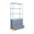 Not Yet Made - Made To Order Matthew Izzo Home Flynn Light Blue Grasscloth and Matte Lacquer Bamboo Profile Three Drawer Open Shelf Etagere With Acrylic and Brass Bar Handles For Sale - Image 5 of 10