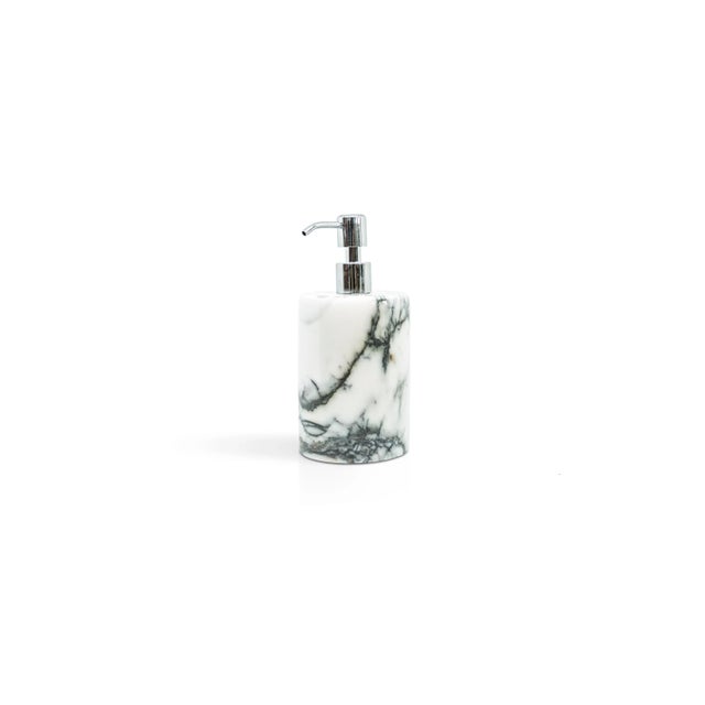 Contemporary Paonazzo Marble Soap Dispenser from Fiammettav Home Collection For Sale - Image 3 of 4