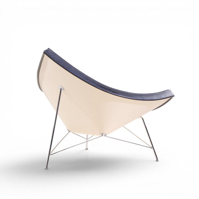George Nelson for Vitra Mid Century Black Leather Coconut Chairs - Pair For Sale - Image 10 of 12