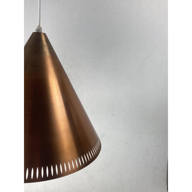 Mid-Century Modern Large Danish Perforated Copper Hanging Pendant from Nordisk Solar, 1960s For Sale - Image 3 of 16