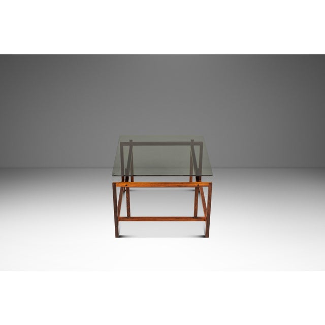 Mid-Century Modern Rare Mid-Century Danish Modern Rosewood & Smoked Glass End Table by Henning Nørgaard for Komfort of Denmark, C. 1960's For Sale - Image 3 of 14