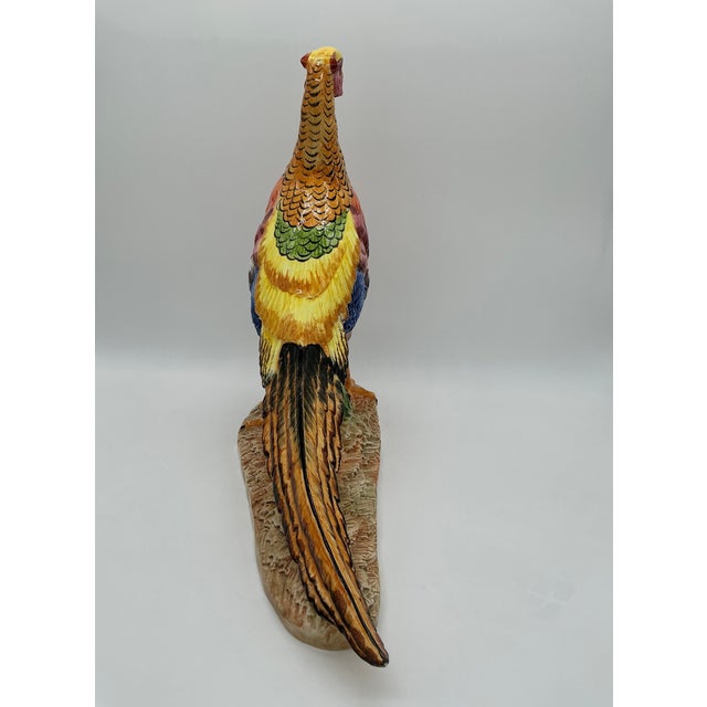 Abigails Italy Hand-Painted Porcelain Pheasant Figurine – Large Colorful Bird For Sale - Image 11 of 13