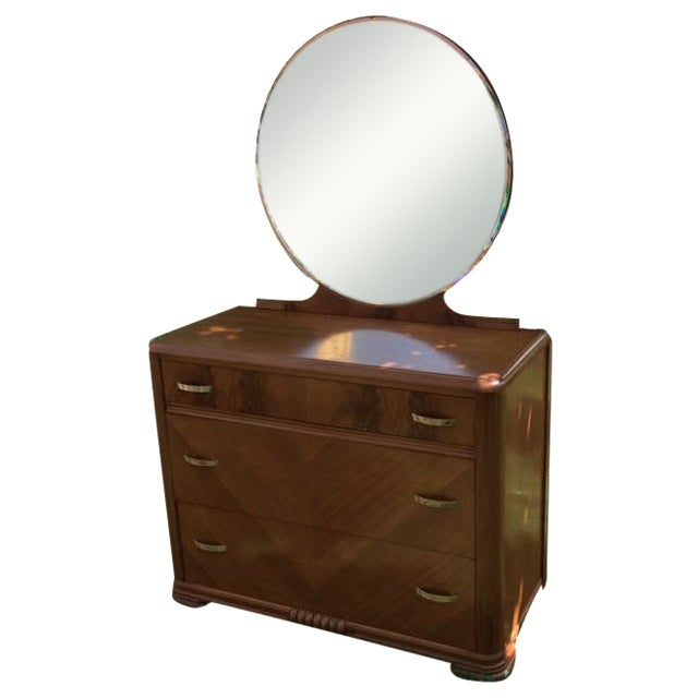 1930s Kroehler Waterfall Dresser Mirror Chairish