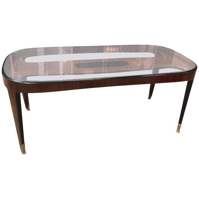 Midcentury Dining Table in Cherrywood by Paolo Buffa for Arrighi, Italy, 1940s For Sale