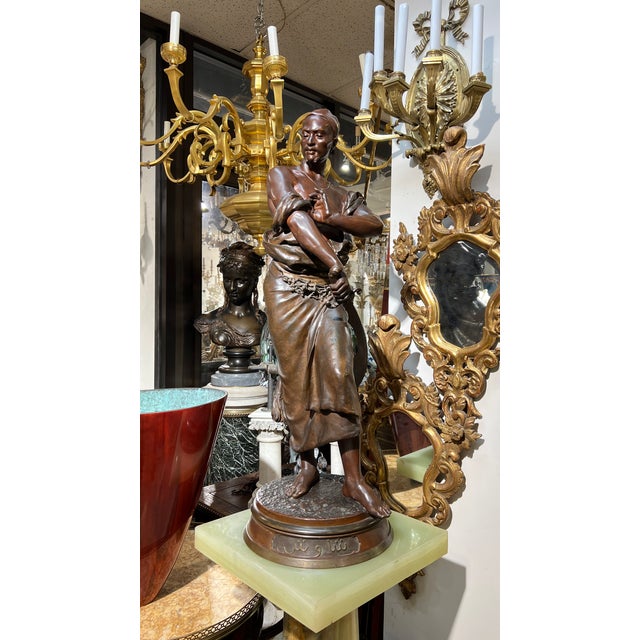 Early 20th Century Georges-Charles Coudray Large Orientalist Egyptian Female Bronze Sculpture For Sale - Image 5 of 18