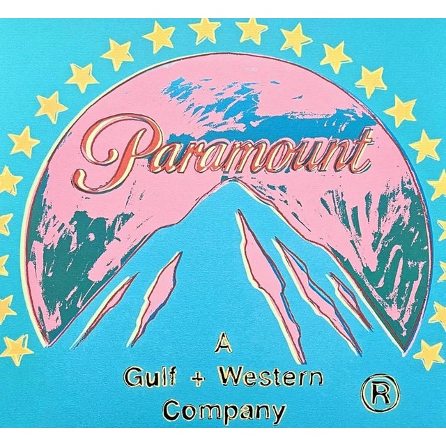 Andy Warhol (after) "Paramount blue-pink" print, size 60 x 60 cm, plate signed bottom right, numbered with pencil on heavy...