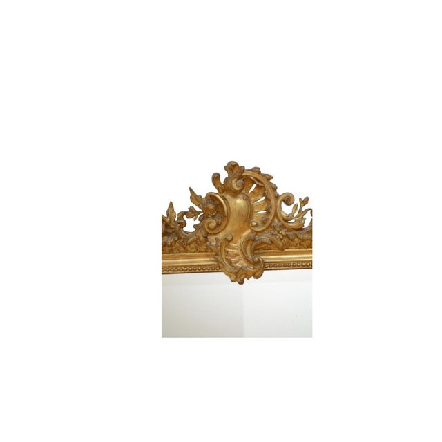 Antique French Giltwood Wall Pier Mirror, 1869 For Sale - Image 6 of 18
