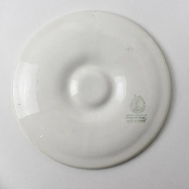 Orchies Set of 6 French Moulin Des Loups Orchies Green Oyster Shell Dinner Platters or Plates by Orchies For Sale - Image 4 of 7