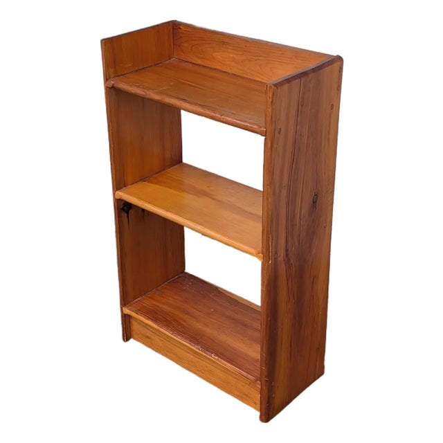 Small Vintage Handmade Solid Oak Bookshelf For Sale