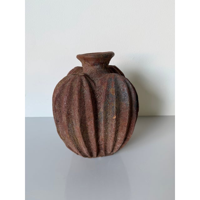 Vintage Organic Cactus Shape Clay Vase For Sale - Image 9 of 12