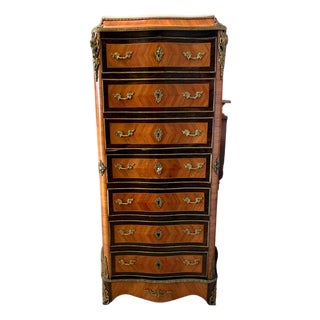 Napoleon III Lady's Secretary in Rosewood and Palisander with Marble Top For Sale
