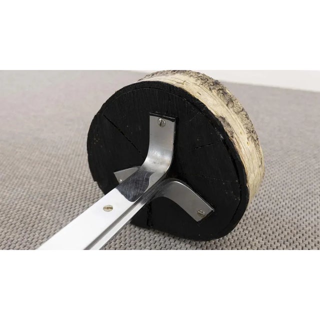 Wood Vintage Birch and Steel Stool or Side Table For Sale - Image 7 of 13