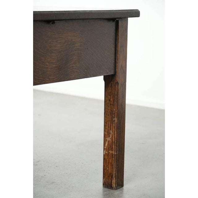 Antique English Oak Coffee Table with Drawers, 20th Century For Sale - Image 14 of 15