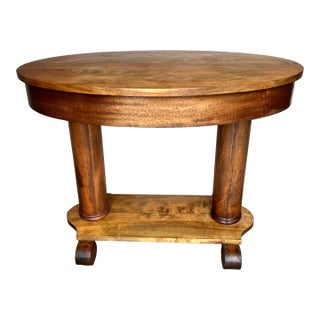 Early 1900s Oval Double Pedestal Library Table For Sale
